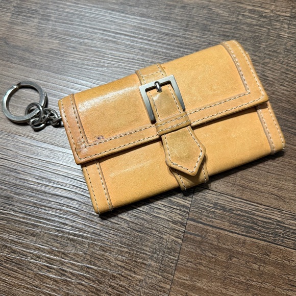 Burberry Handbags - Authentic Vintage Burberry Yellow Leather Key Pouch Nova Check